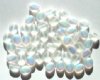 50 8x6mm Transparent Matte Crystal AB Flat Oval Glass Beads